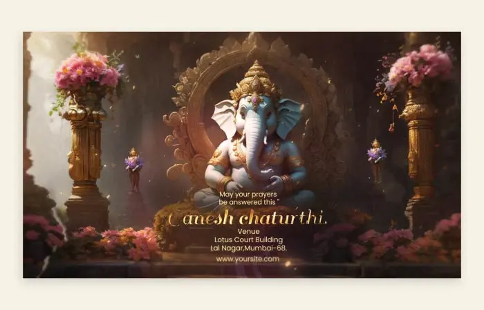 Ganesh Chaturthi 3D Animated E-Card Template
